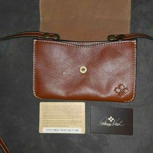 Patricia Nash Torri Crossbody Bag Brown Leather Snap Flap Handbag NWT MSPR $129